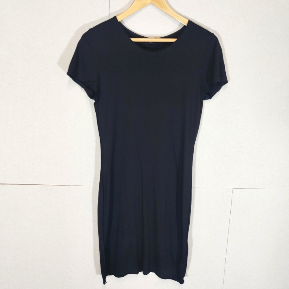 Alice and Olivia Black Base Layer T-Shirt Dress Size M Medium UK 8 10 Minimalist - Picture 1 of 9